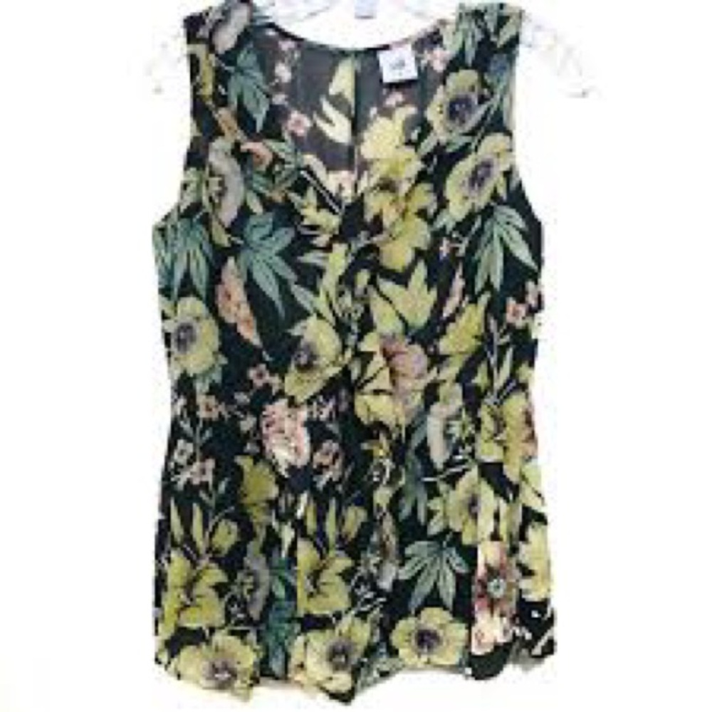 Cabi Ruffle Tank 3265 -  Sleeveless Top - Floral